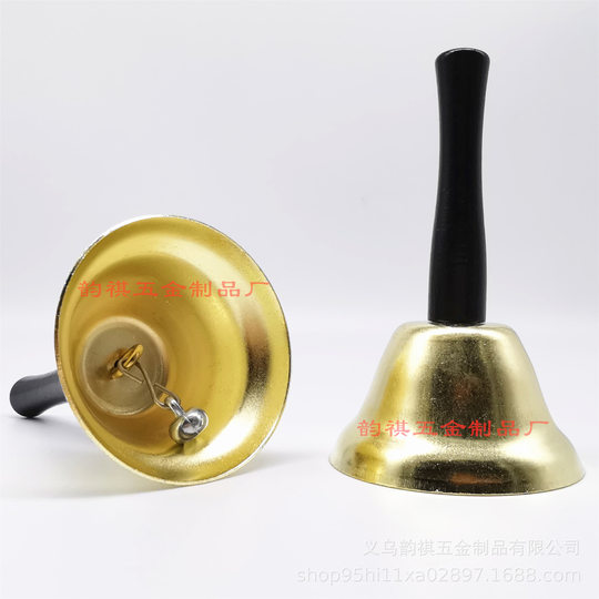 Metal hand bell 50mm65mm Bell 75mm iron wooden handle Bell Christmas decoration Bell ordering summons Bell
