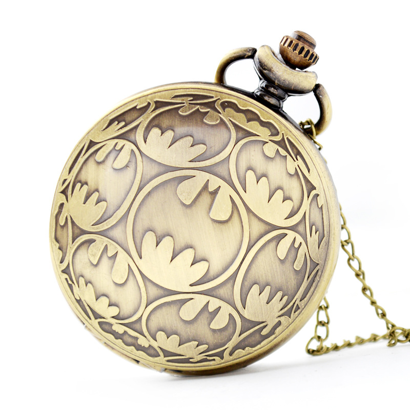 夏季动漫卡通怀表复仇者联盟石英表儿童项链怀表复古翻盖怀表批发