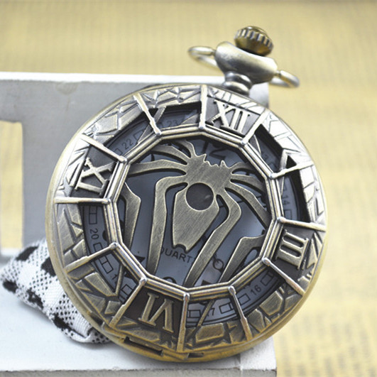 夏季动漫卡通怀表复仇者联盟石英表儿童项链怀表复古翻盖怀表批发