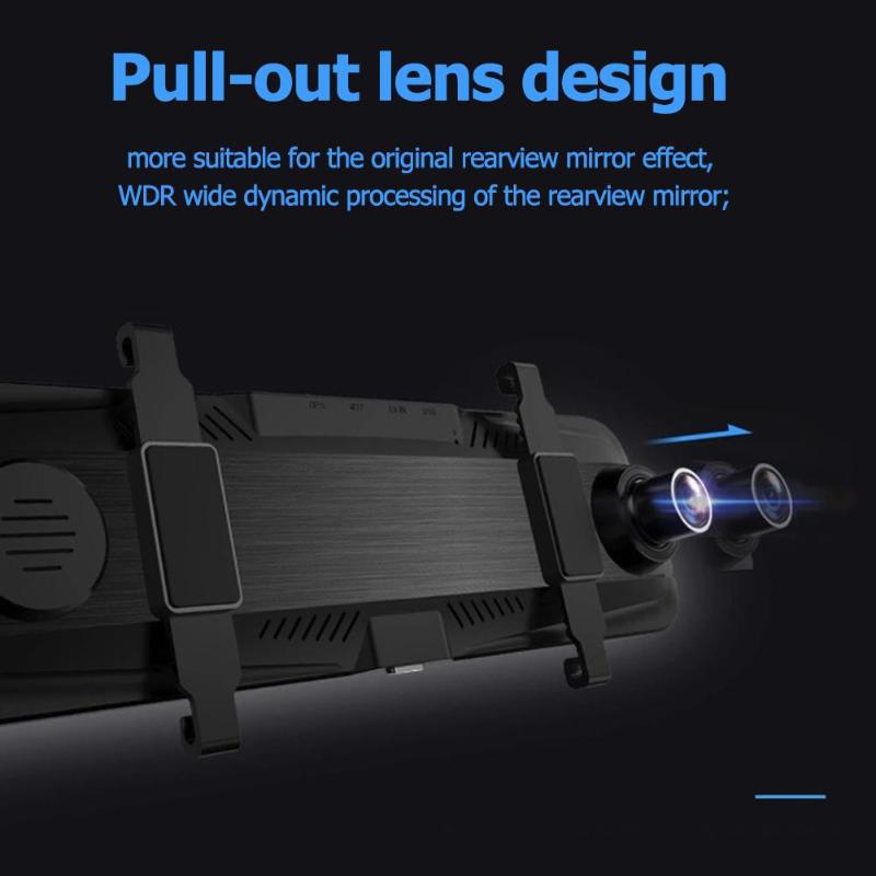 New 10-inch streaming media WiFi driving recorder front and rear double recording HD driving recorder with reversing image