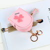 Small Schoolbag Wallet Mini Coin Purse Women's Cute Love Small Square Bag Korean Student Hand Coin Bag Leather