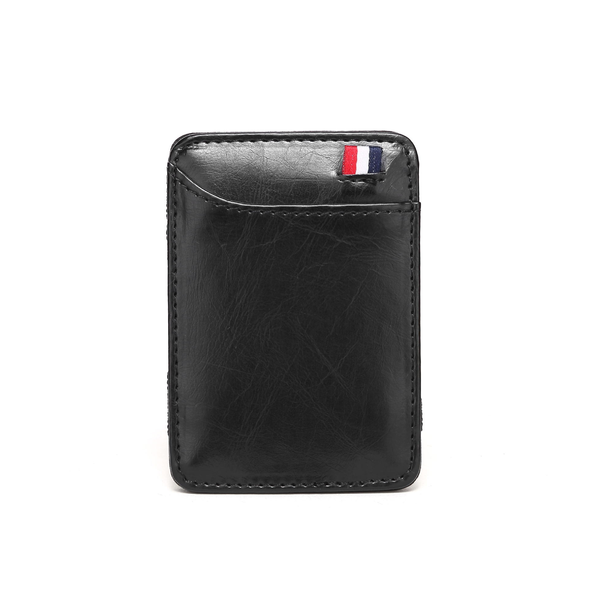 In-Stock New Korean Style Unisex Card Holder Card Case Solid Color Pu Leather Magic Wallet Bank Card Embossed Design