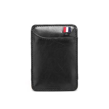 In-Stock New Korean Style Unisex Card Holder Card Case Solid Color Pu Leather Magic Wallet Bank Card Embossed Design