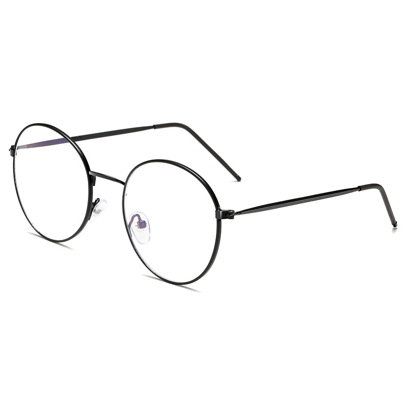 New Retro Korean Style Round Glasses Frame 9688 Metal Anti-Blue Light Flat Glasses Trendy Myopia Glasses Frame