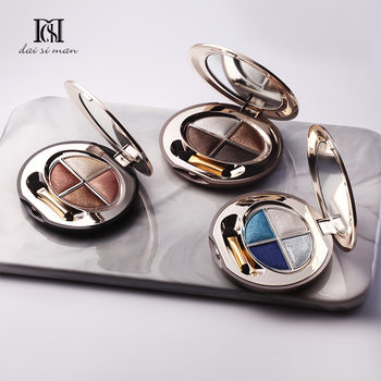 Cross-Border Dsm Four-Color Eyeshadow Palette Export Glitter Pearlescent Sequin Waterproof Nude Makeup Novice Daisy Man Popular Eyeshadow