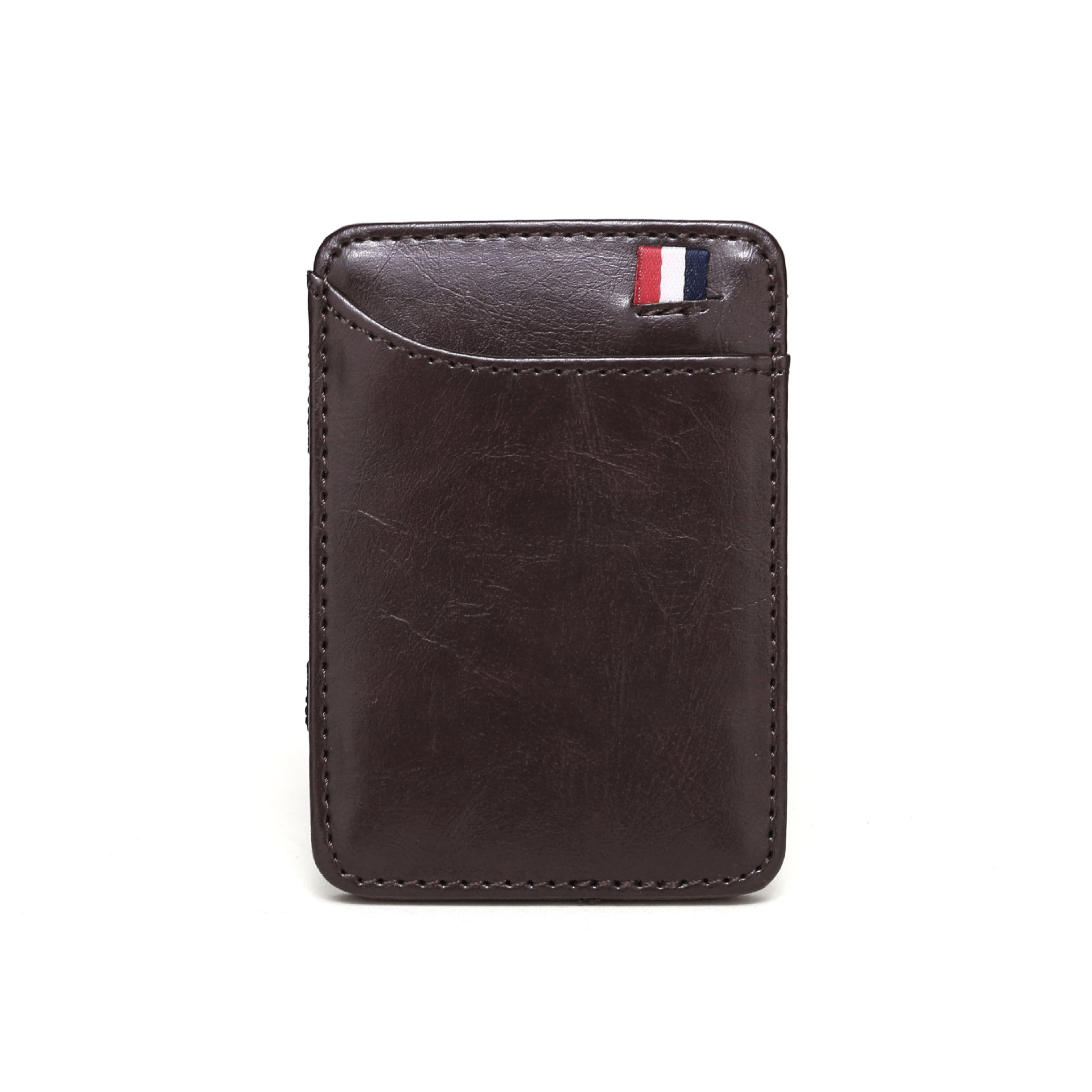 In-Stock New Korean Style Unisex Card Holder Card Case Solid Color Pu Leather Magic Wallet Bank Card Embossed Design