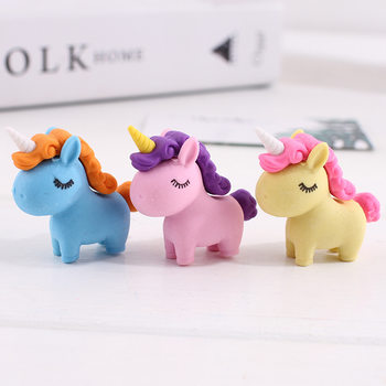 Eraser creative cartoon cute student modeling pony rubber clean primary school prize wholesale unicorn