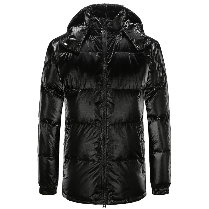 Winter Men's Large Size Vertical Collar Thickened Short Shiny Down Jacket Special Body Fatty Plus Large Size Original Single Foreign Trade