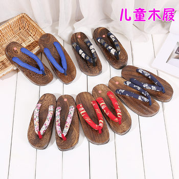 2021 burnt tung wood children's clog shoes baby slippers photo shoes COS student clog shoes factory direct sale