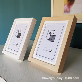 Wooden photo frame table thickened 6 inch 7 inch 8 inch 10 inch 12 inch A4 modern simple home children's photo frame wall
