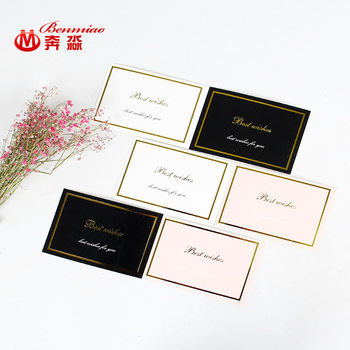 Korean Square Bronzing Greeting Card Simple Printed English Business Small Card Holiday Birthday Thank You Card