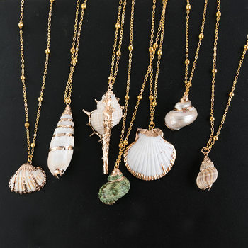 2019 AliExpress new gilt sea wind conch sea shell necklace a variety of optional