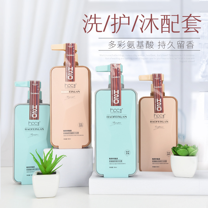 Hao Fei Xuan Amino Acid Conditioner Oil Control Soft Moisturizing Anti-dandruff Shampoo Refreshing Fragrance Body Soap 500ml