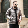 Winter Men's Large Size Vertical Collar Thickened Short Shiny Down Jacket Special Body Fatty Plus Large Size Original Single Foreign Trade