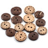 Factory direct supply spot coconut buckle natural coconut shell buckle two eyes dotted button shirt round coconut shell button