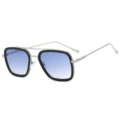 Black Silver Frame Double Blue