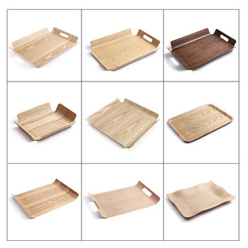 Wooden Portable Rectangular Baking Cake Bread Plate Optional Display Dinner Plate Upper Dish Wooden Pastry Tray