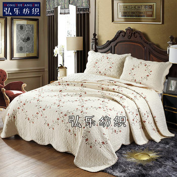 New gypsophila embroidered quilt bed three-piece bed cover wash quilt factory wholesale