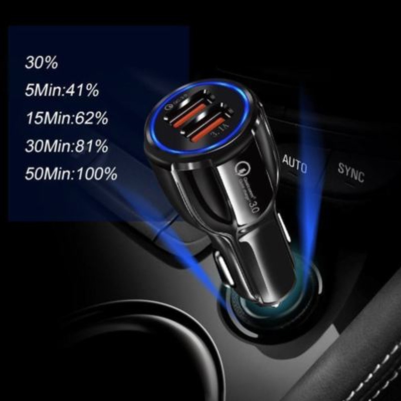 Car Charger Bowling Ball Car Charger Fast Charging USB Mobile Phone Cigarette Lighter High Power