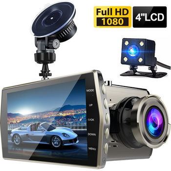 4-inch driving recorder front and rear double recording HD 1080p night vision driving recorder dash cam one-piece delivery