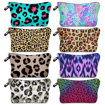 Collection Amazon HD Hot Leopard Print Digital Printed Cosmetic Bag European and American Women's Storage Wash Hand Bag