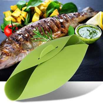 Kitchen silicone steamed roast cooking bowl microwave oven for silicone steamed fish bowl folding bowl salad bowl BC