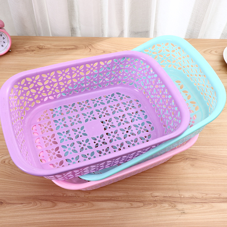 Rectangular storage basket vegetable draining fruit plastic sieve barbecue spicy hot storage basket wholesale