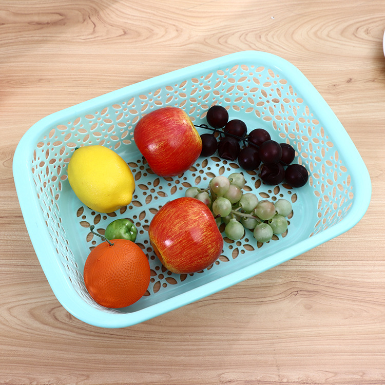 Rectangular storage basket vegetable draining fruit plastic sieve barbecue spicy hot storage basket wholesale