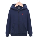 Front Red Velvet Cardigan Navy Blue