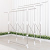 Floor-Standing Foldable Stainless Steel Balcony Clothes Drying Rack, Adjustable Height, Movable Clothes Rod, Foldable Clothes Drying Rack