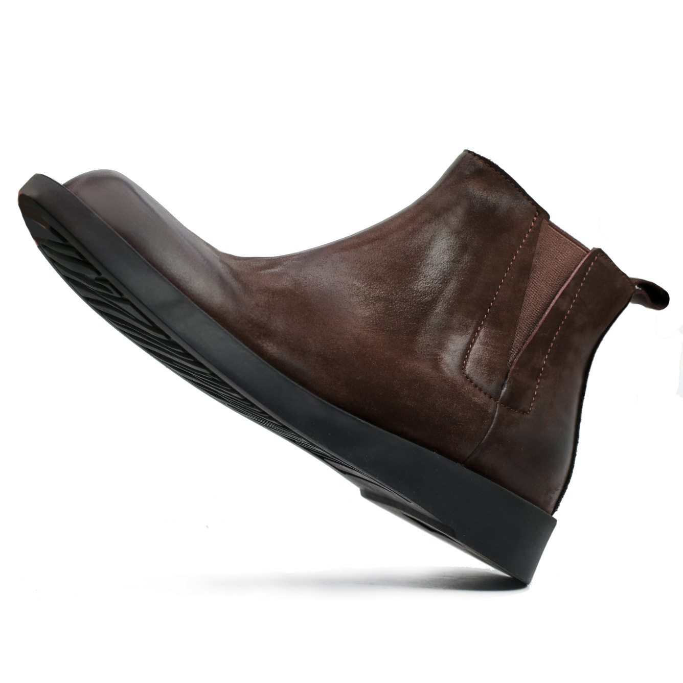 Men’s Genuine Leather Retro British Platform Ankle Chelsea Boots