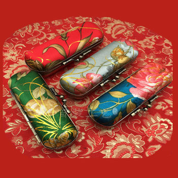 Creative Palace-Style Brocade Gold Thread Flower Antique Bronze Iron Clip Edge-Sealed Lipstick Box Jewelry Box Jewelry Lipstick Case with