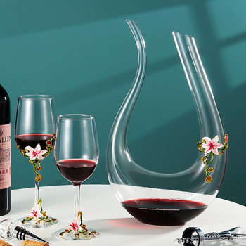 Factory wholesale enamel red wine glass household set decanter goblet crystal glass glass creative gifts