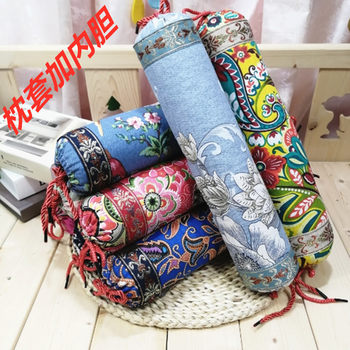 Round candy pillowcase hollow pillowcase old coarse cloth round pillow pillow core leather non-filled liner cover