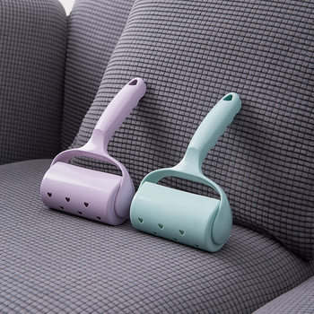 New Product Plain Hair Sticker Clothes Hair Removal Brush with Lid Scraping Tearable Paper Roller with Handle 50 Tear