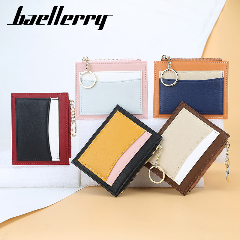 baellerry New High Sense Men's Multi-Card Small Men's Card Case Zipper Coin Purse Card Case