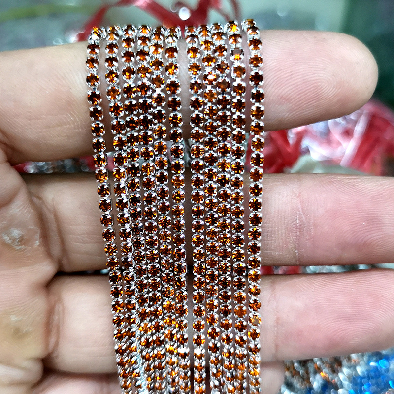彩色钻链1.5/2/2.5/2.8/3.0/4mm密集型水钻爪链DIY手机壳贴钻材料