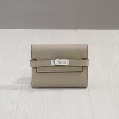 Kelly Wallet for Women 2025 Short Genuine Leather Ladies' Clasp Three-Fold Multi-Functional Purse Breathable