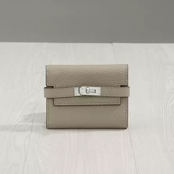 Kelly Wallet for Women 2025 Short Genuine Leather Ladies' Clasp Three-Fold Multi-Functional Purse Breathable
