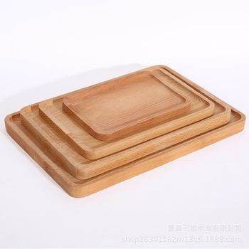 Beech tray Japanese style wooden dish wooden plate rectangular cake pizza plate large small size solid wood breakfast plate wooden tray