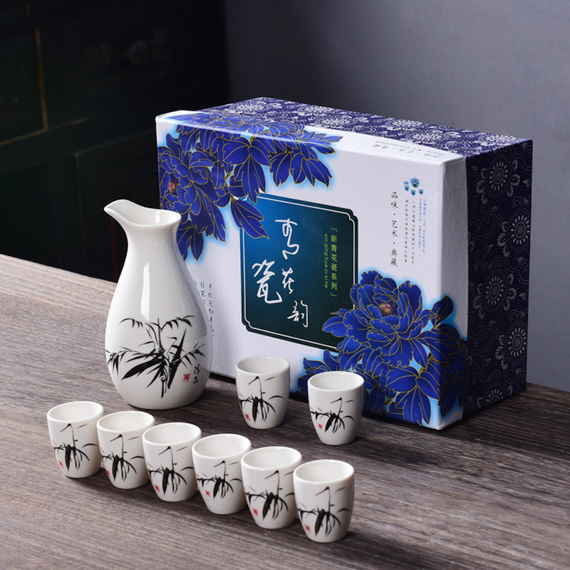 Supply ceramic wine set 9 ceramic liquor dispenser wine gift wholesale