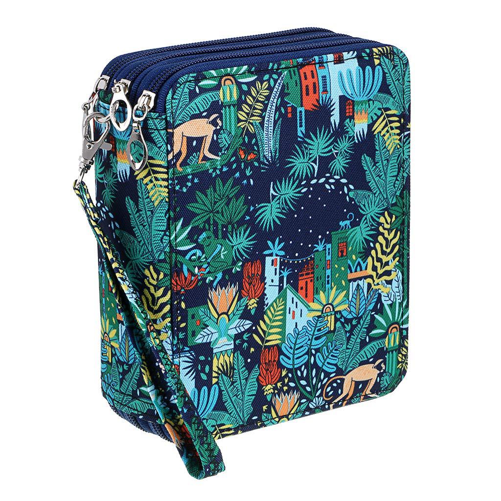 Student Oxford Cloth Stationery 78-Hole Drawing Colored Pencil Storage Bag Sketch Storage Pen Bag Large Capacity Pen Bag