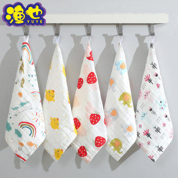 Six-Layer High-Density Pure Cotton Gauze Square Towel Baby Type a Printed Towel Kidsren's Towel Saliva Towel Pure Cotton Wholesale