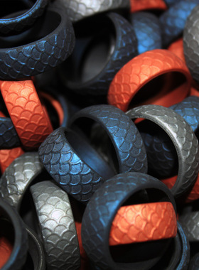 硅胶戒指跨境亚马逊silicone rings鱼鳞纹款戒子配饰运动风小红书