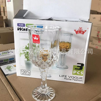 Factory direct supply Jade Crystal Diamond red wine glass brandy wine glass lead-free glass goblet carved champagne glass