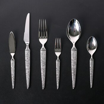 Shaduo 304 Stainless Steel Tableware Set, Light Luxury Household Creative Pyramid Knife, Fork, Cake Spoon, Holiday Gift