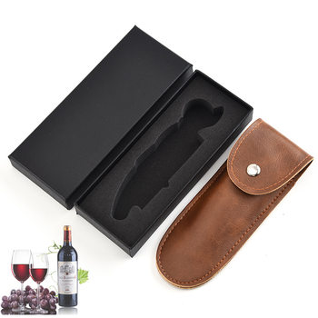 Household Red Wine Bottle Opener Leather Case Packaging Printable Logo Bottle Opener Gift Box Packaging Fashionable Small Gift Box