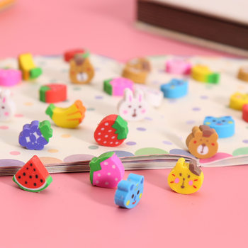 Mini cartoon small rubber cute eraser Korea creative stationery children's small gifts prizes wholesale 30 Pack