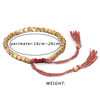 Cross-border new jewelry hand-woven text play line bracelet shaped copper bead bracelet creative pull tassel hand rope