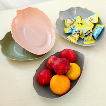 Creative Leaves Fruit Plate melamine Candy Plate Household Living Room Plastic New Year Dried Fruit Snack Plate Snack Plate Thickened Dish